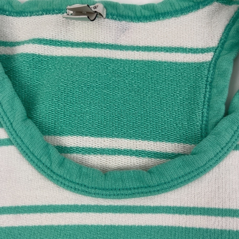 J Crew Dress Womens Small Green White Striped Sleeveless - Picture 5 of 9